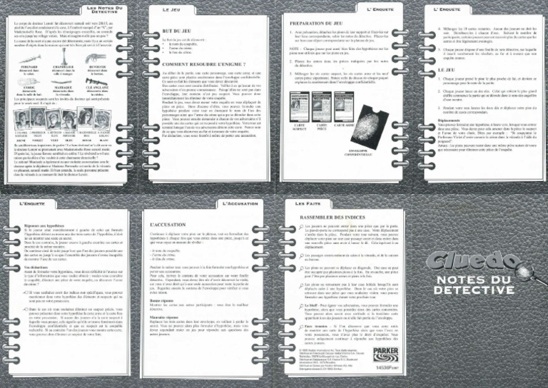 Cluedo (1996) (Règle) | PDF
