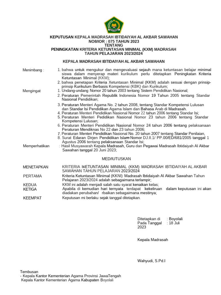 Surat KKM | PDF