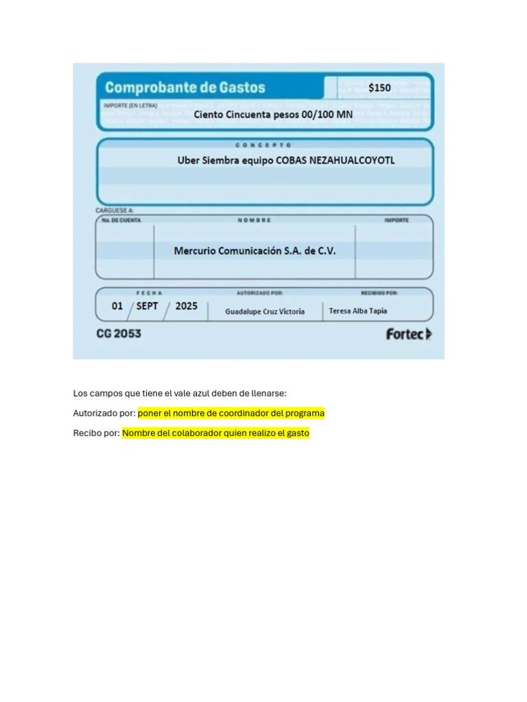 Ejemplo Vale Azul | PDF
