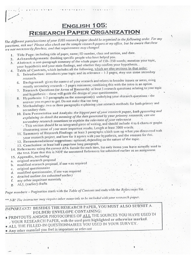 ENG 105 RP Organization | PDF