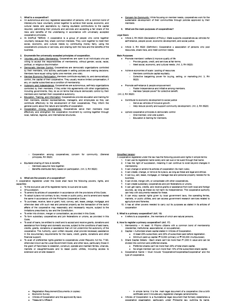 Understanding Cooperatives and Their Principles | PDF | Cooperative ...