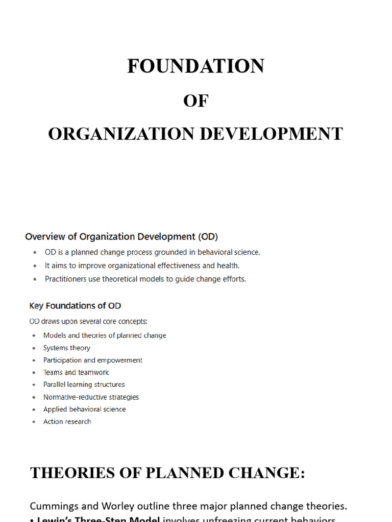 Planned Change Theories in OD | PDF