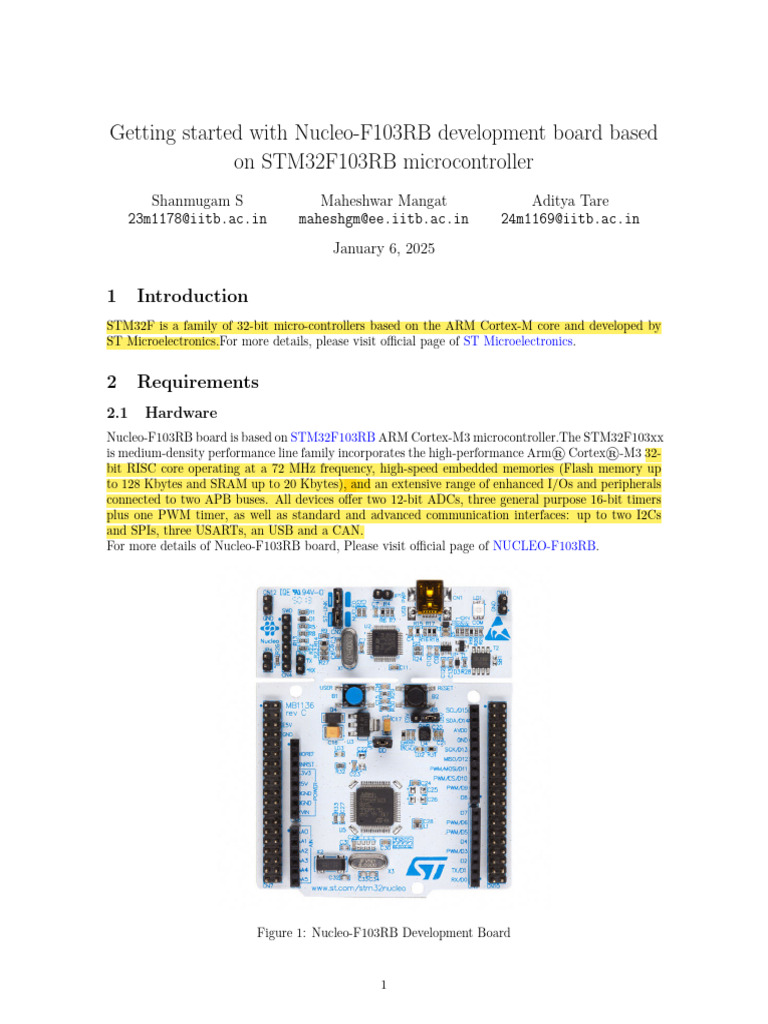 Nucleo-F103RB Pinout Guide | PDF | Microcontroller | Computing