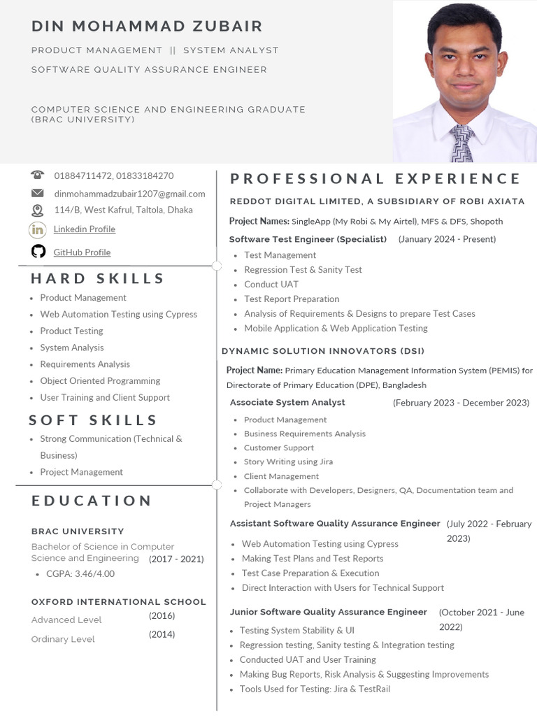 Din Mohammad Zubair (RedDot-Robi) | PDF | Software | Computing