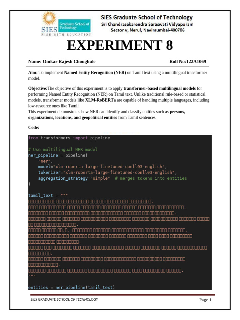 Experiment 8 122A1069 | PDF