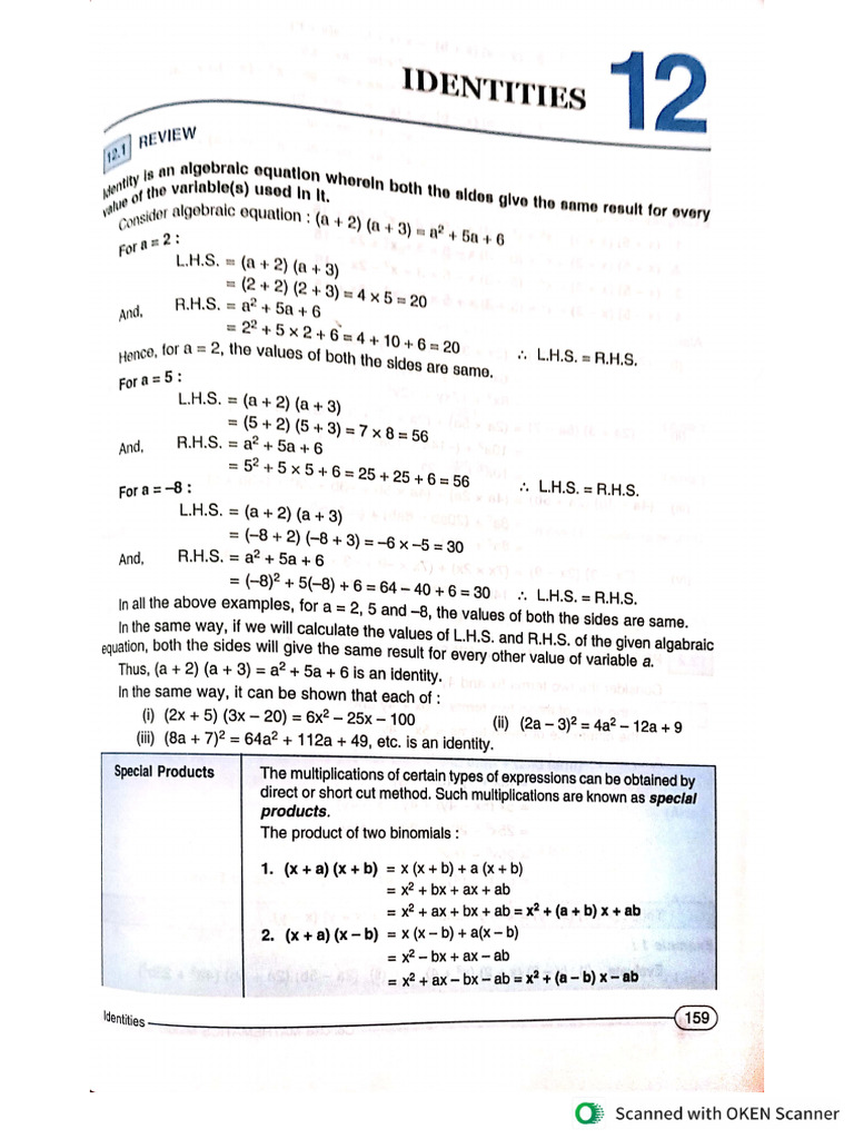 Ch.12 - Identities | PDF