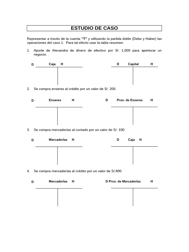 Tabla de Debe y Haber en Contabilidad | PDF | Contabilidad | Dinero