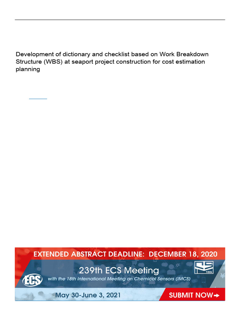 Development of Dictionary and Checklist Based On Work Breakdown ...