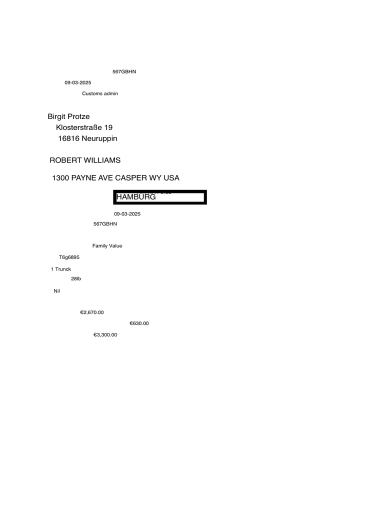 Germany Customs Clearance Certificate Template | PDF