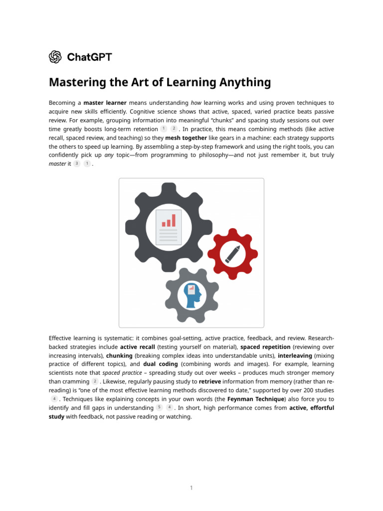 Mastering Effective Learning Techniques | PDF | Learning | Cognition