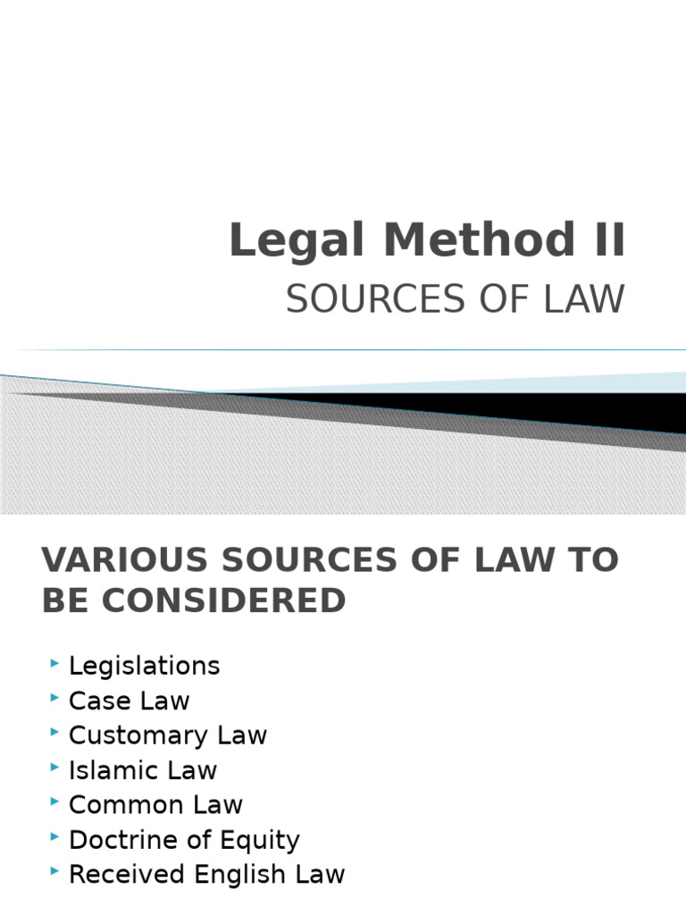 Sources of Law in Nigeria Explained | PDF | Precedent | Equity (Law)