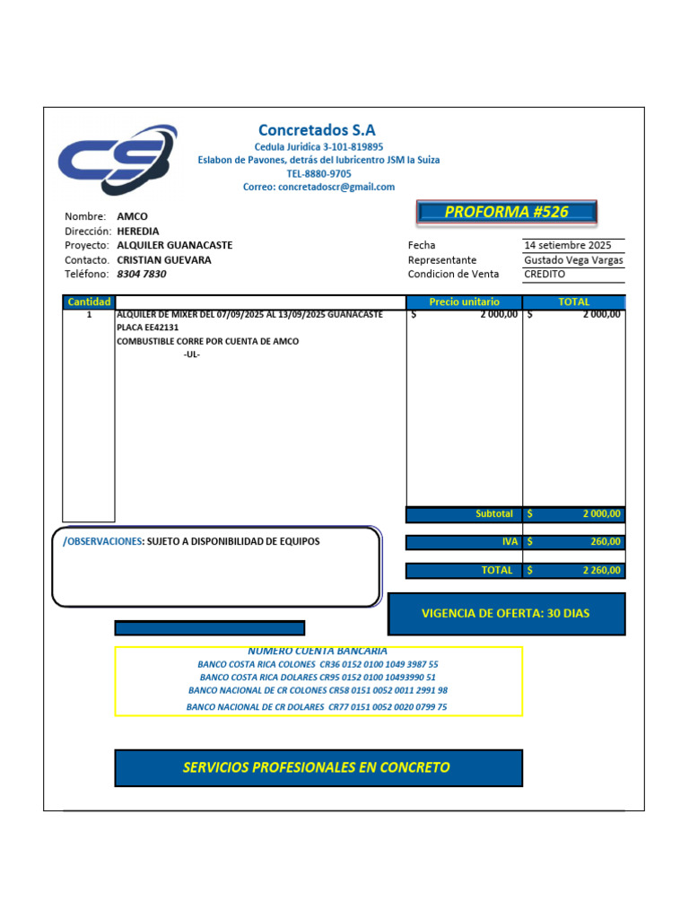 Proforma #526 Amco - 250918 - 082841 | PDF