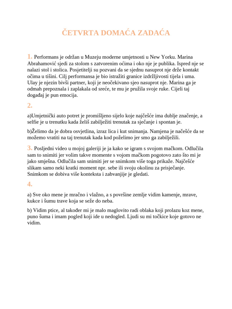 Četvrta Domaća Zadaća | PDF