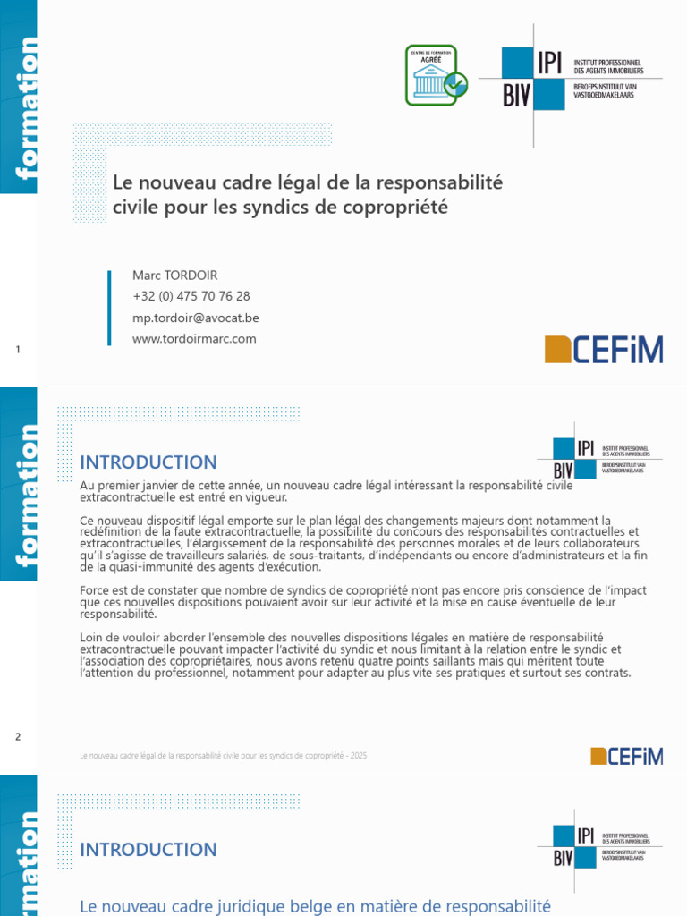 Responsabilité civile des syndics 2025 | PDF | Assurance | Loi