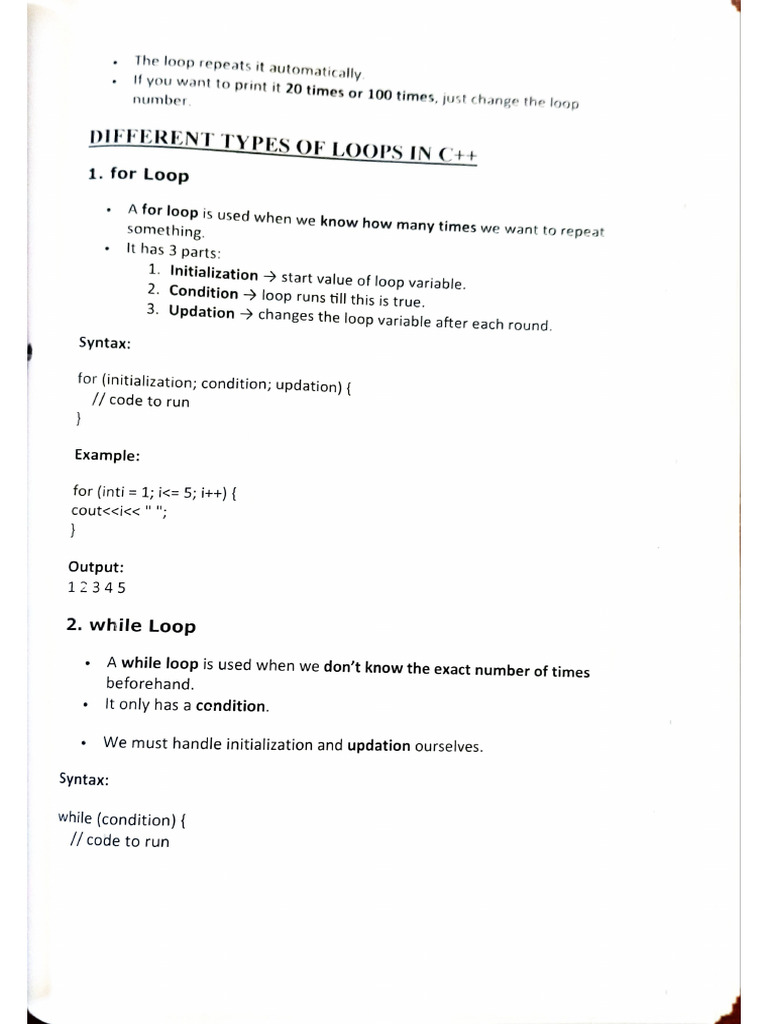 Loops in C++ | PDF