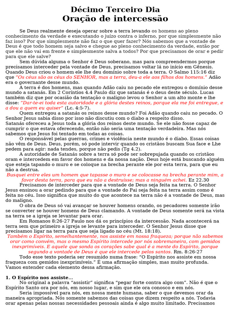 A Importância da Intercessão na Oração | PDF | Oração | Deus