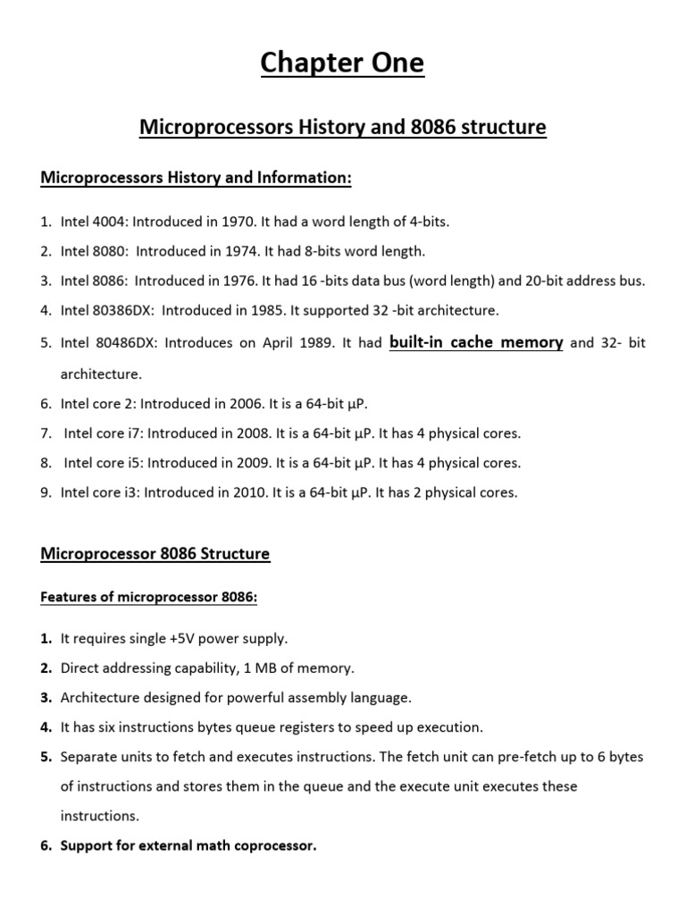 8086 Microprocessor History & Structure | PDF | Central Processing Unit ...