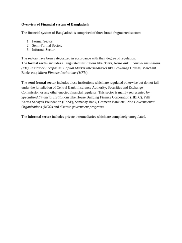 Financial System Overview of Bangladesh | PDF | Securities (Finance ...