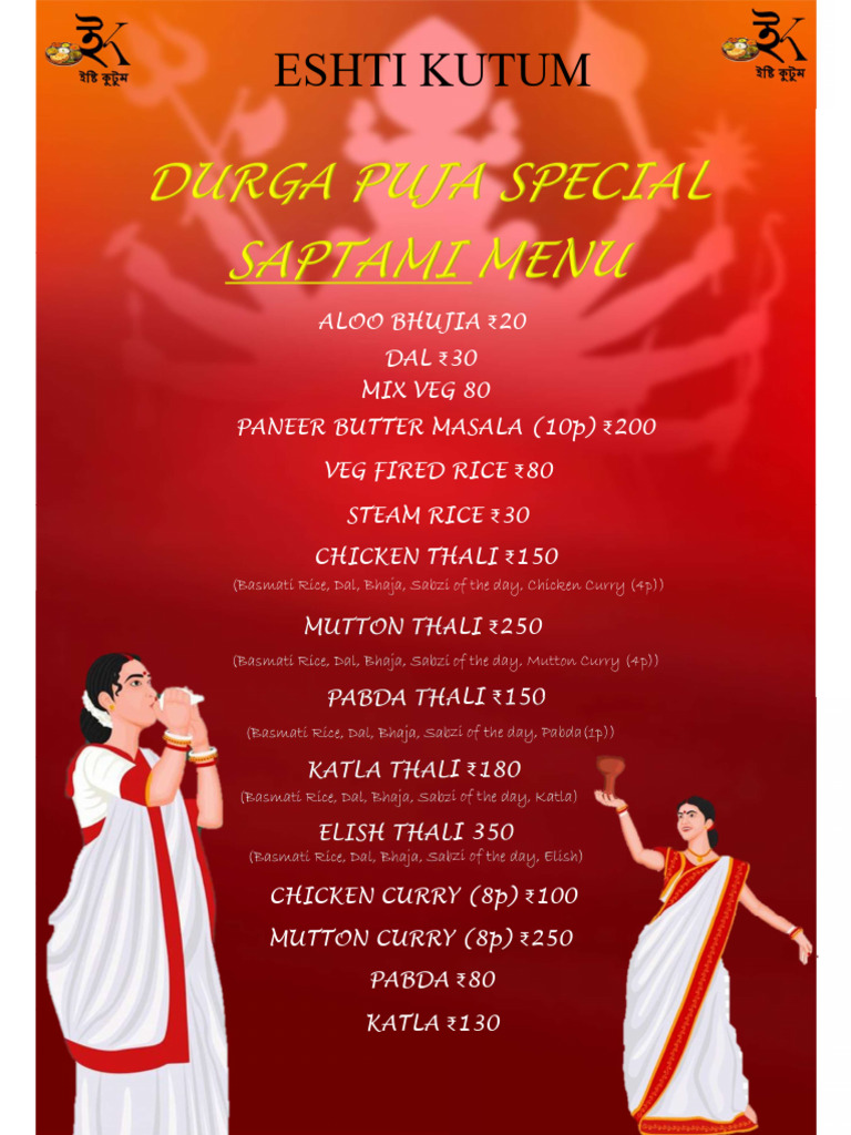 Saptami Menu Offerings | PDF