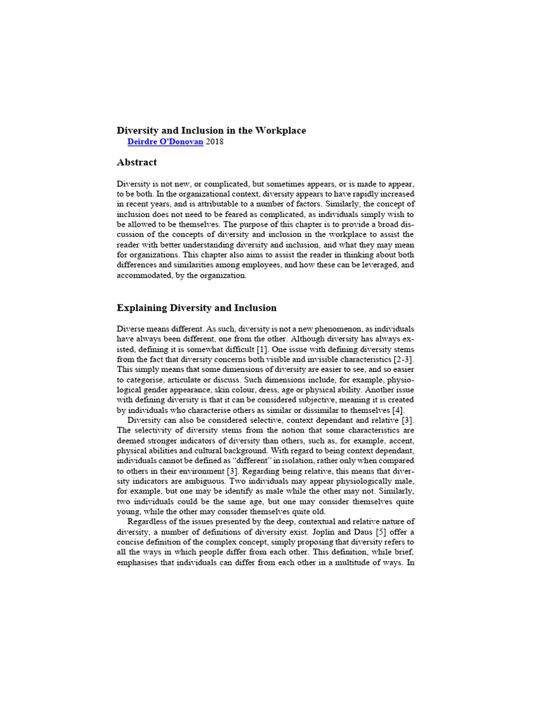 Workplace Diversity and Inclusion Insights | PDF | Diversity (Business ...
