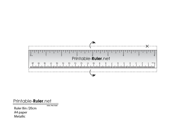 Ruler 8in 20cm A4 Metallic | PDF