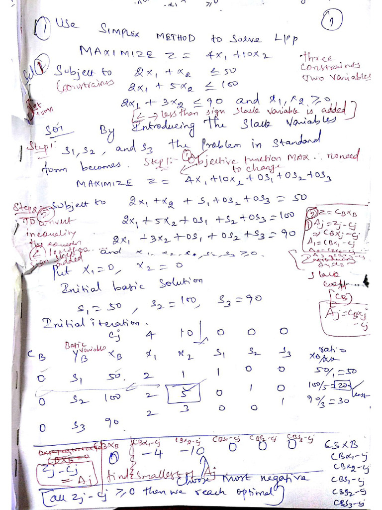 Linear Programming Simplex Method | PDF
