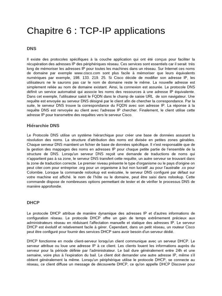 Applications TCP-IP et Protocoles Associés | PDF | Protocole de ...
