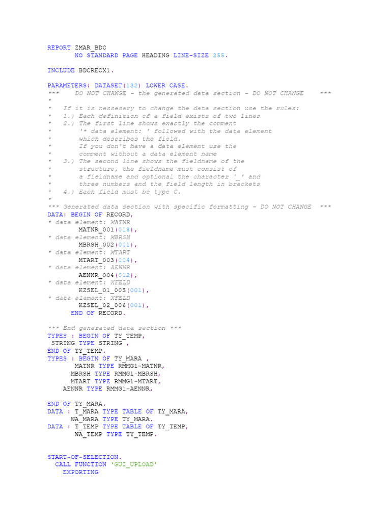 SAP BDC Data Upload Process Guide | PDF | Computing | Computer Programming