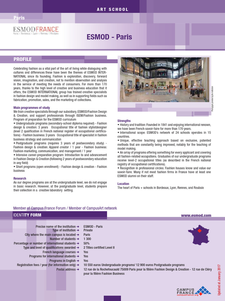 ESMOD Paris: Fashion Education Overview | PDF | Fashion