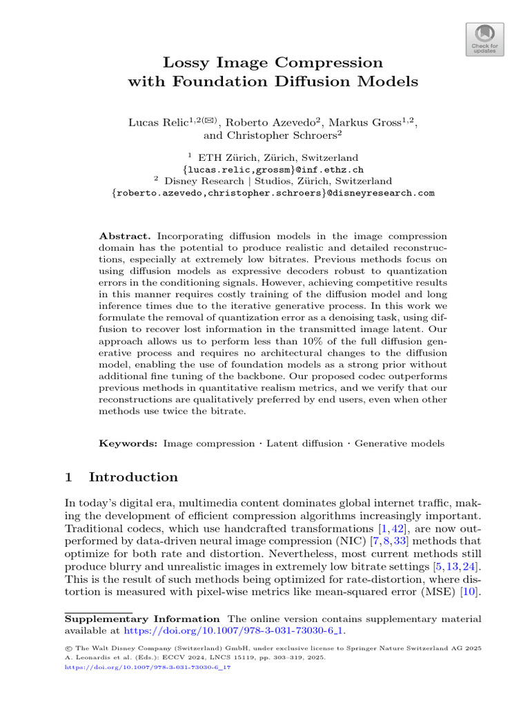 Lossy Image Compression via Diffusion Models | PDF | Data Compression ...