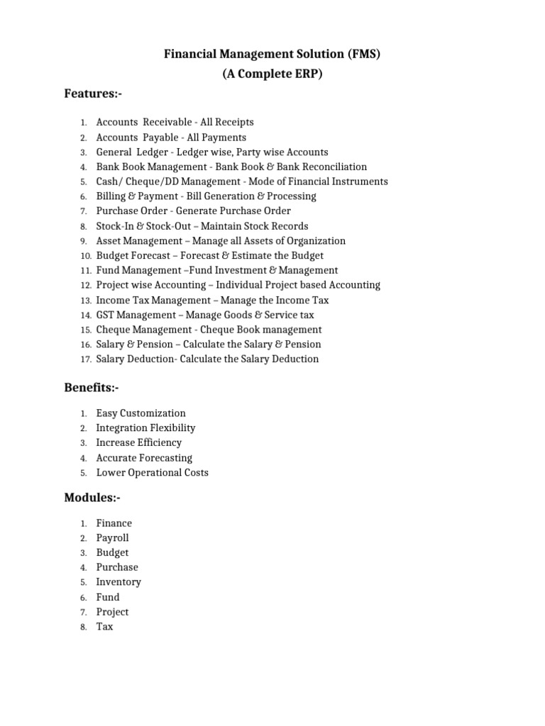Fms Template | PDF
