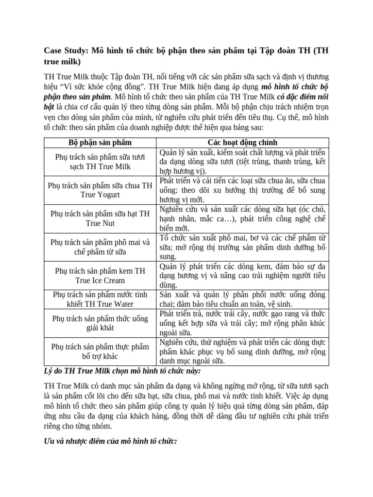 Case Study TH True Milk | PDF