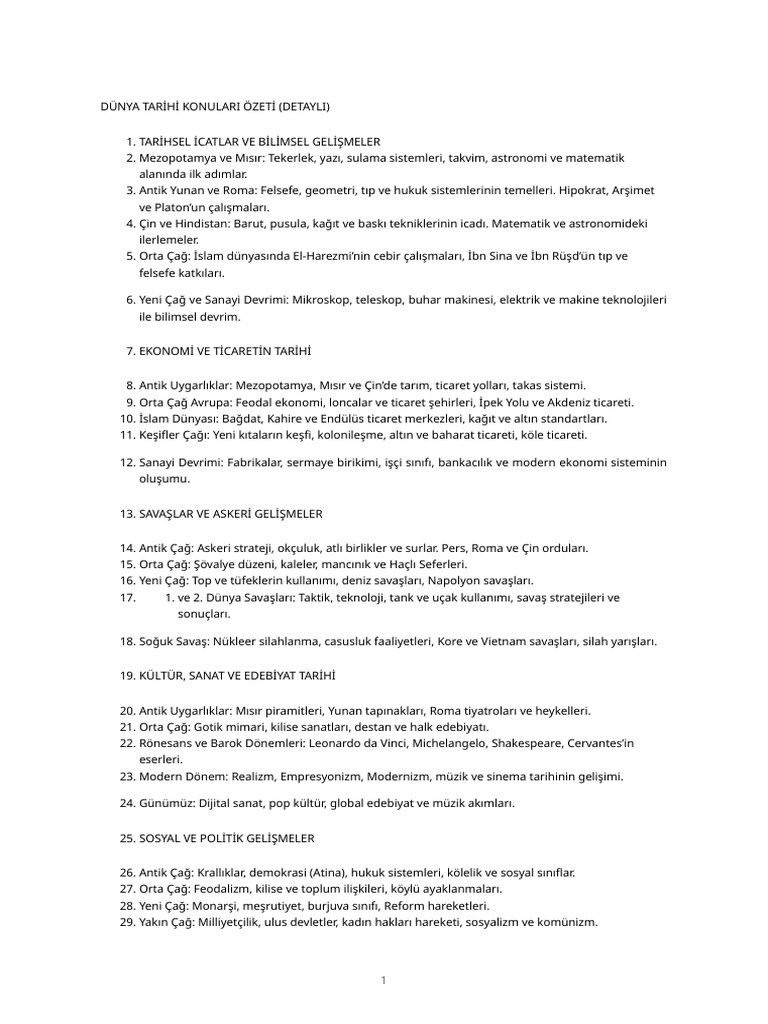 Dunya Tarihi Ozet Pdf