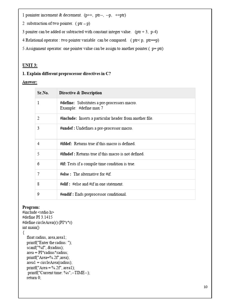 Pre Processors in C | PDF