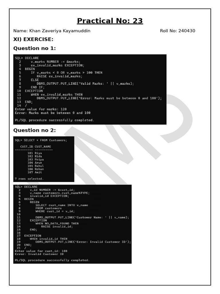 Practical No 23 Dms Pdf