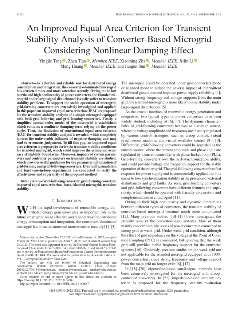 An Improved Equal Area Criterion For Transient Stability Analysis of ...