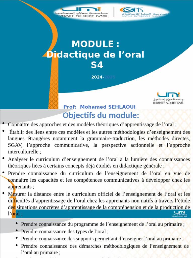 Didactique de l'oral en enseignement | PDF | Apprentissage | Behaviorisme