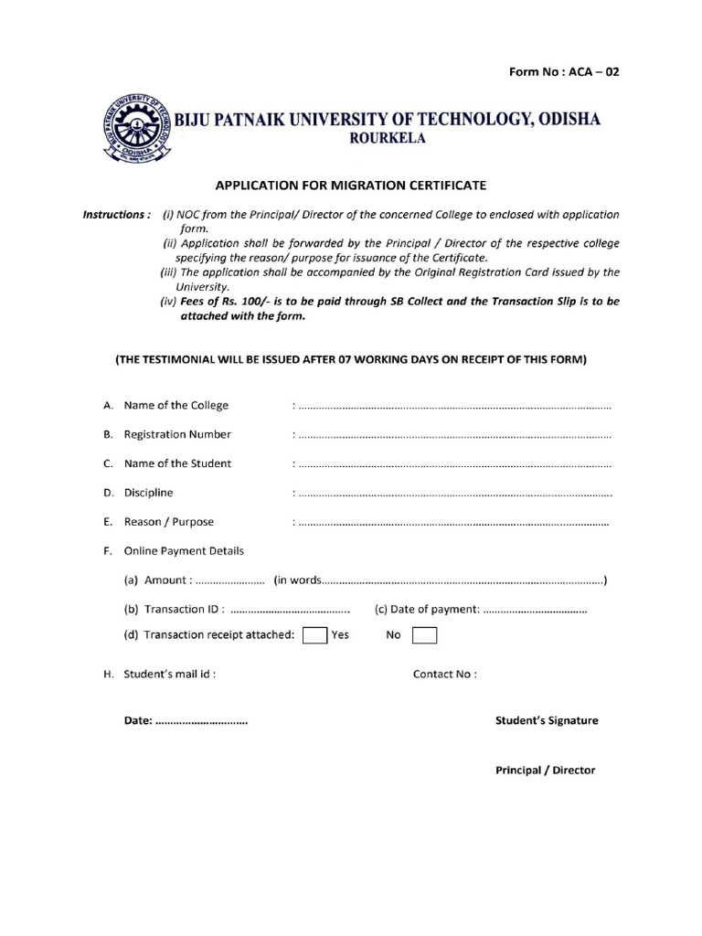 Migration Form | PDF