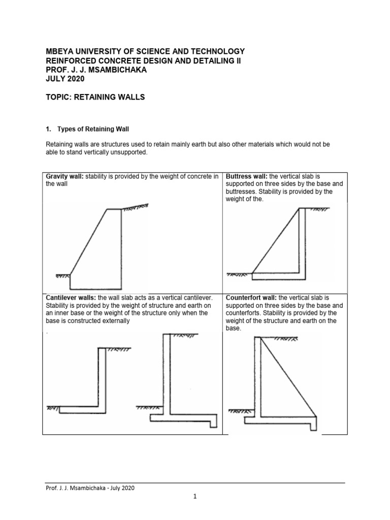 Retaining Walls Design and Analysis Guide | PDF | Mechanics | Civil ...