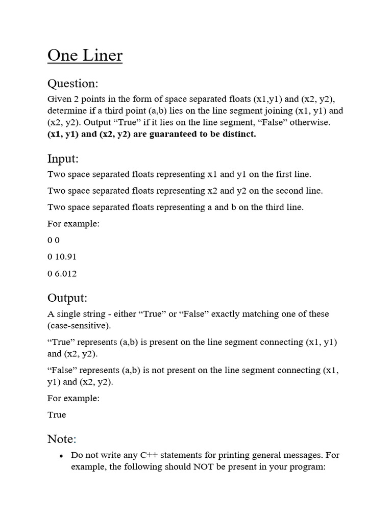 Check Point on Line Segment | PDF