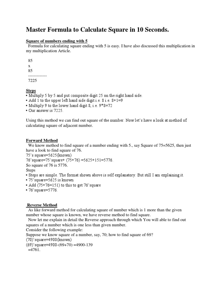 Master formula to calculate square in 10 seconds pdf multiplication