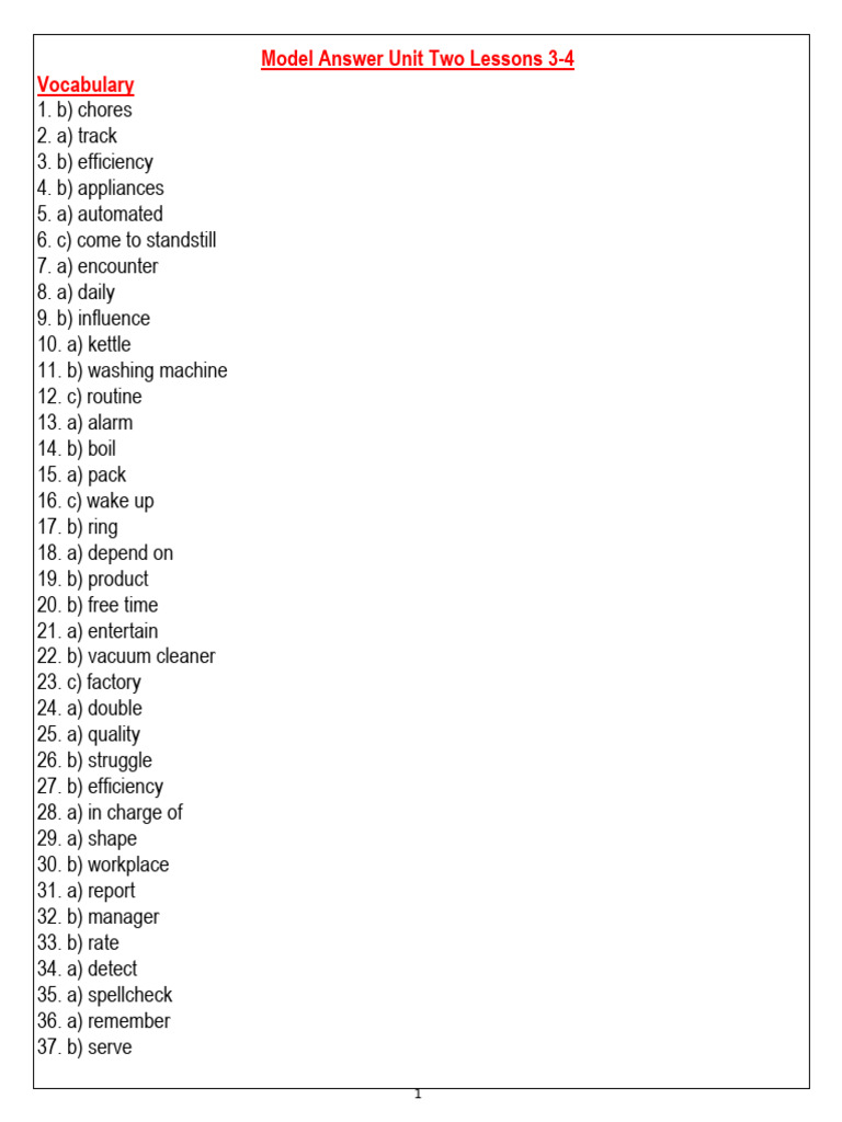 Vocabulary and Grammar Exercises Guide | PDF