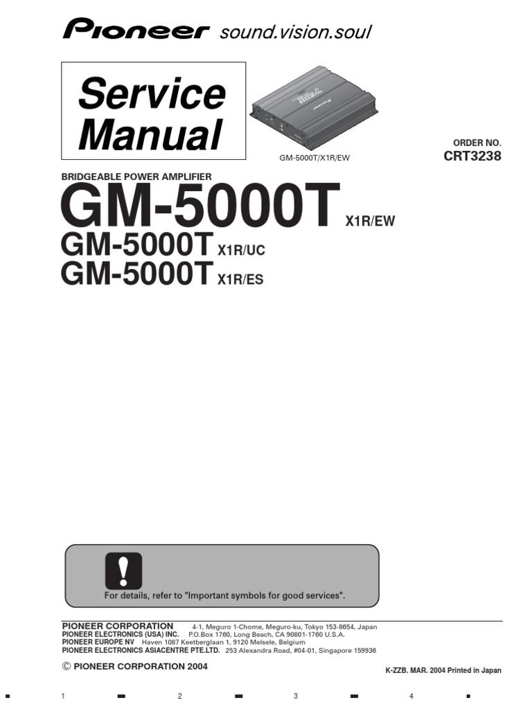 Pioneer GM-5000T Service Manual | PDF | Decibel | Electrical Engineering