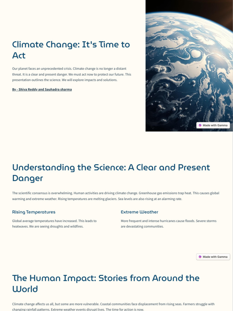 Climate Change Its Time To Act | PDF | Climate Change | Extreme Weather
