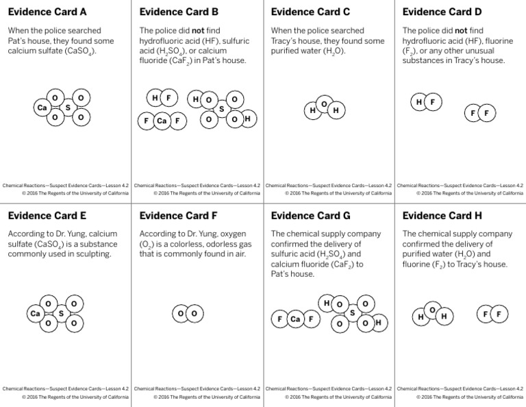 CR 4.2 Evidence Cards | PDF | Sulfuric Acid | Fluorine
