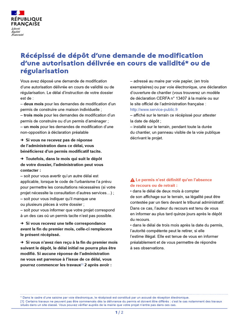 Demande de modification d'autorisation urbanisme | PDF