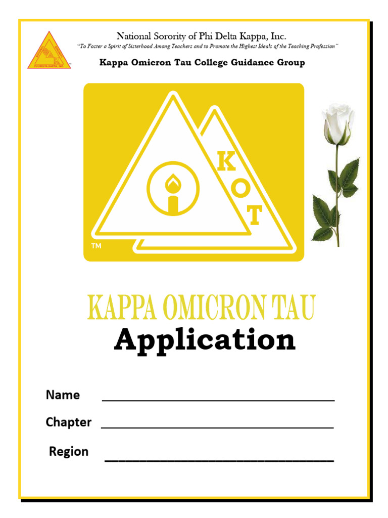 Kappa Omicron Tau Membership Application | PDF | Fraternities And ...