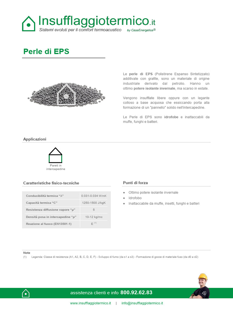 Insufflaggio - Termico Scheda - Tecnica Perle - Eps 1 | PDF