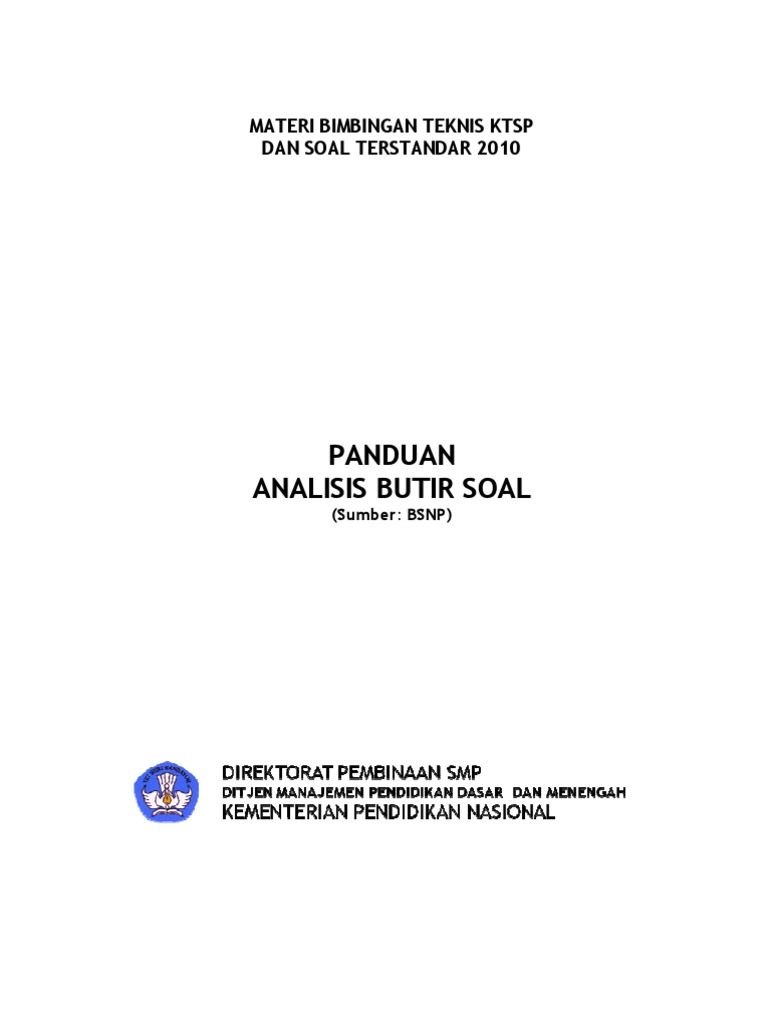 Artikel Panduan Analisis Butir Soal