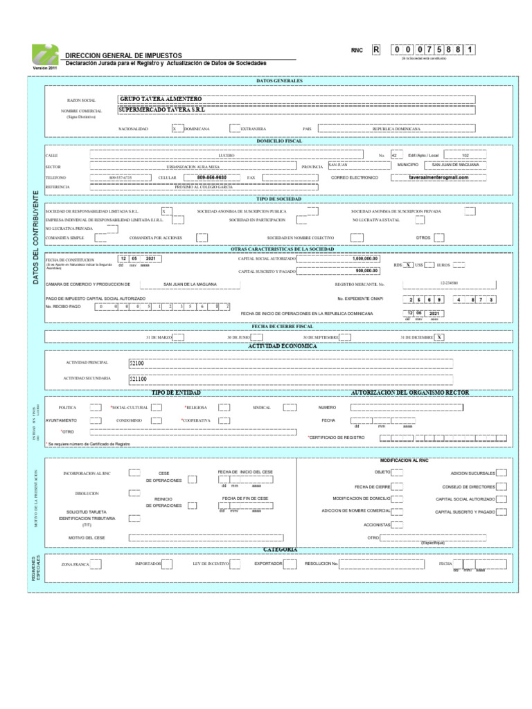 RC-02 y anexos 2011 2 (1) | PDF | Economía Financiera | Negocios económicos